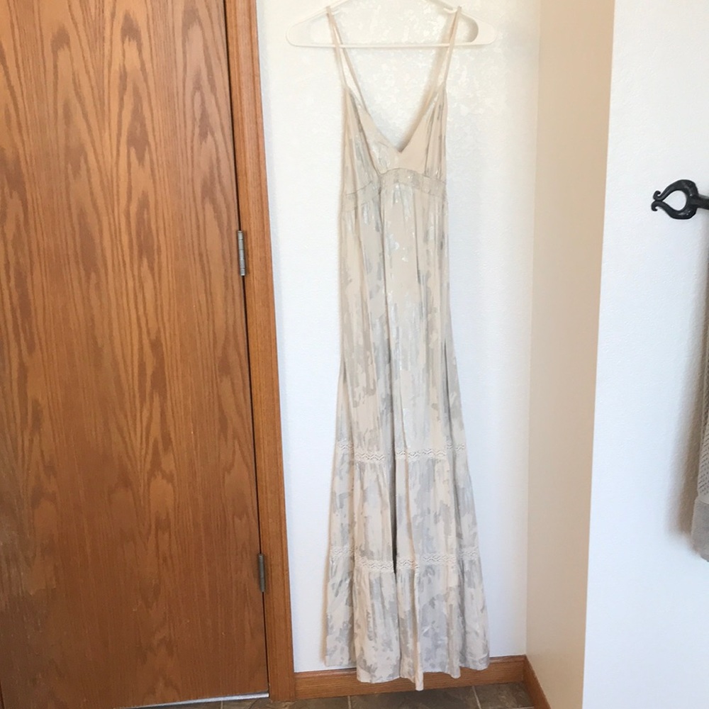 Maxi cream and silver dress